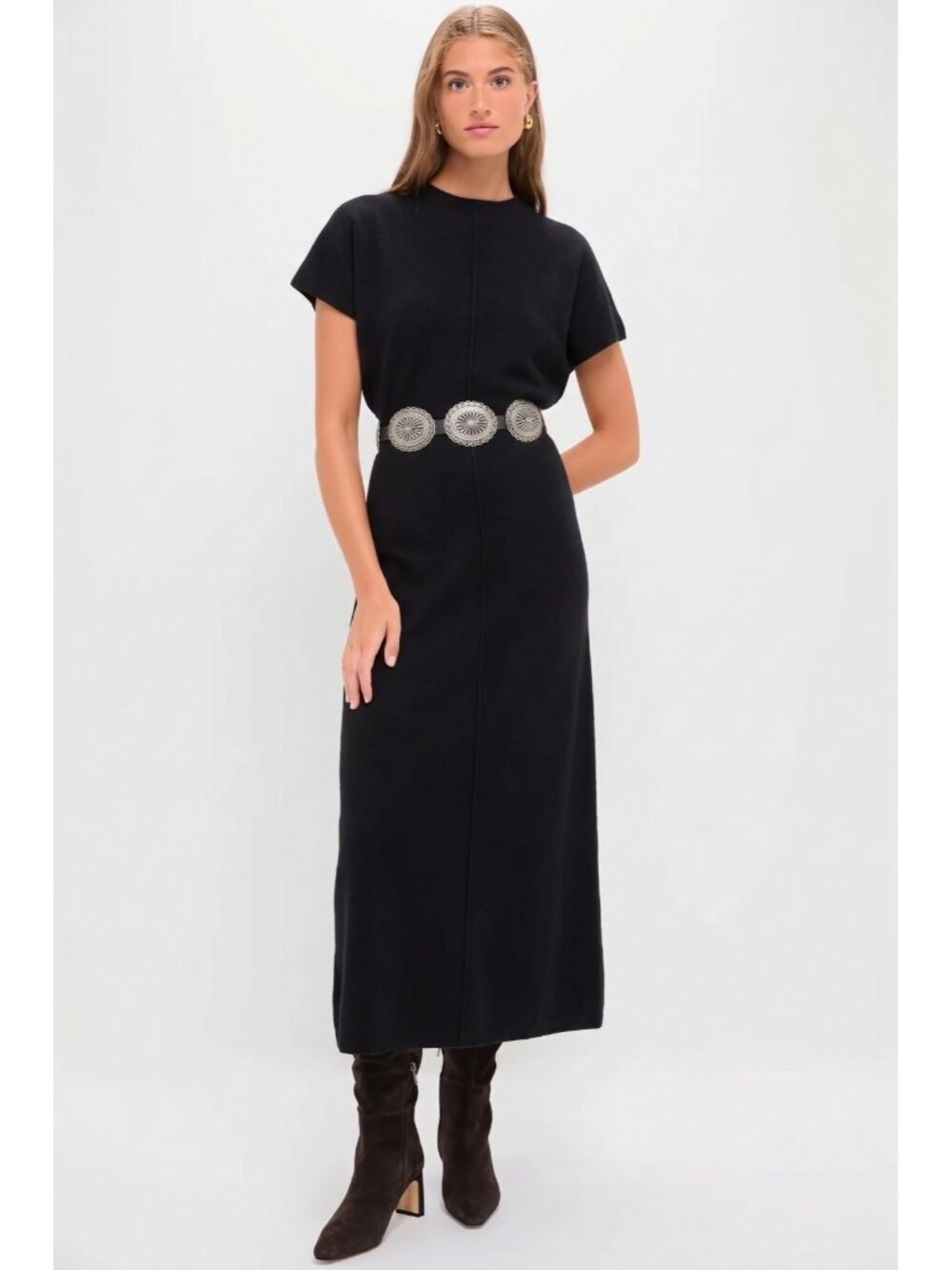 NWT Polo Ralph Lauren Wool-Blend Jersey Knit Dolman Dress in Black L $298